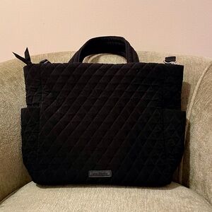 Vera Bradley Black Quilted Tote with Adjustable Strap